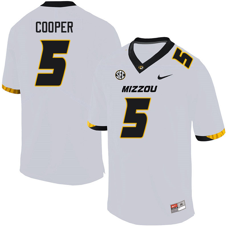Men #5 Mookie Cooper Missouri Tigers College Football Jerseys Sale-White - Click Image to Close